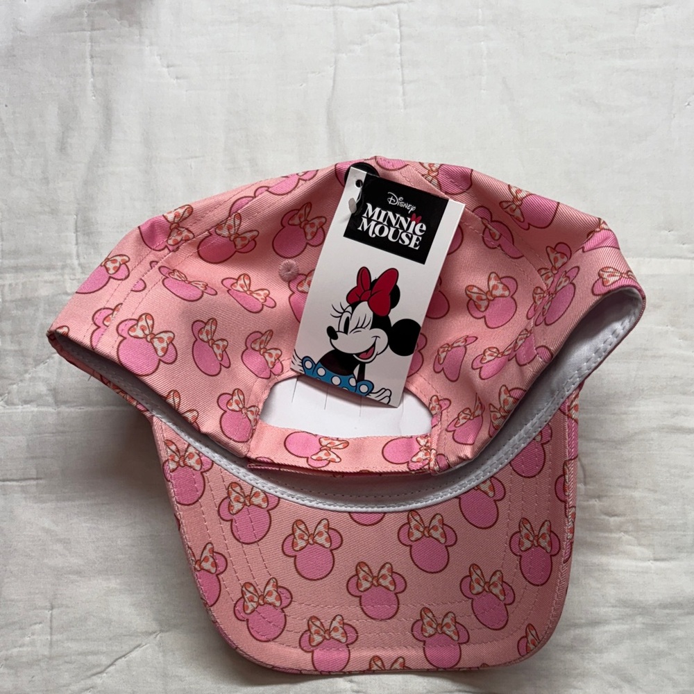 Disney Minnie Mouse Girls Pink All Over Print Baseball Cap Hat New‎ NWT - Picture 3 of 10